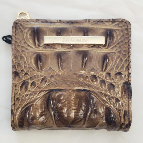 Brahmin Designer Jane Compact Leather Wallet in Coffee Melbourne New with Tags - Picture 2 of 7